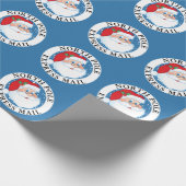 Blauwe Kerstmis, Noordpool Express Mail Santa Cadeaupapier (Hoek)