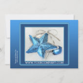 Blauwe Kerstmis Open House of Party Invitation Kaart (Achterkant)