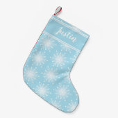 Blauwe Kerstmis personaliseer de naam stockeren Kleine Kerstsok (Voorkant (Hangend))