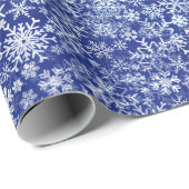 Blauwe Kerstmis Vijf - Snowstorm Cadeaupapier (Rol Hoek)