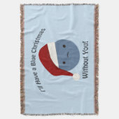 Blauwe Kerstmis zonder jou! Deken (Voorkant Verticaal)