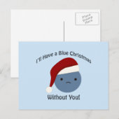 Blauwe Kerstmis zonder jou! Feestdagenkaart (Voorkant / Achterkant)