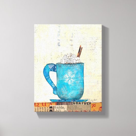 Blauwe kerstMok Canvas Afdruk (Voorkant)