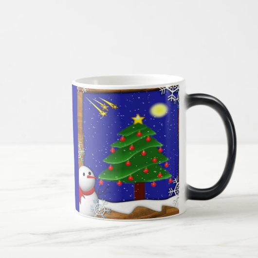 Blauwe kerstMok Magische Mok (Rechts)