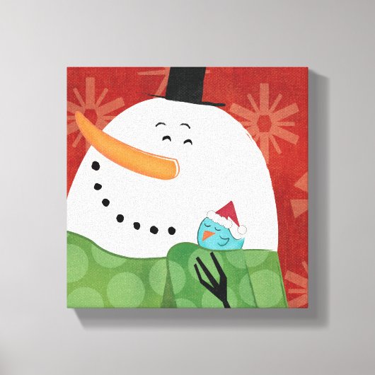 Blauwe kerstMok met donkere cacao Canvas Afdruk (Voorkant)