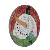 Blauwe kerstMok met donkere cacao Dartbord (Voorkant Links)