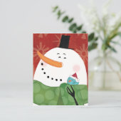 Blauwe kerstMok met donkere cacao Feestdagenkaart (Staand voorkant)