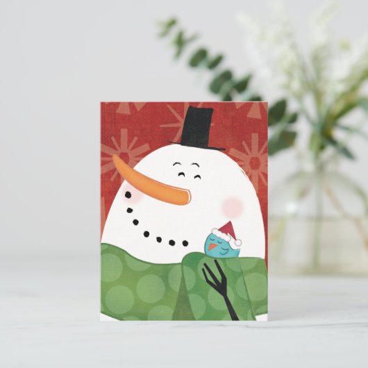 Blauwe kerstMok met donkere cacao Feestdagenkaart (Staand voorkant)