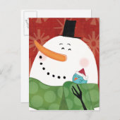 Blauwe kerstMok met donkere cacao Feestdagenkaart (Voorkant / Achterkant)