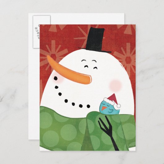 Blauwe kerstMok met donkere cacao Feestdagenkaart (Voorkant / Achterkant)