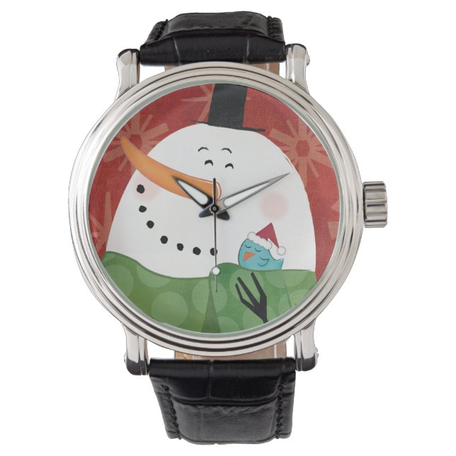 Blauwe kerstMok met donkere cacao Horloge (Voorkant)