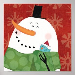Blauwe kerstMok met donkere cacao Poster