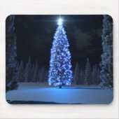 Blauwe kerstmousepad muismat (Voorkant)