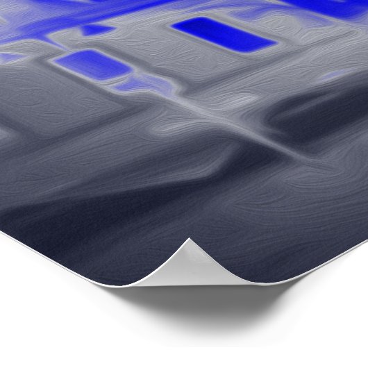 Blauwe kerstnacht poster (Hoek)