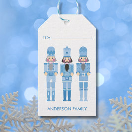 BLAUWE KERSTNOOTKRAKER CADEAULABEL