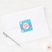 Blauwe kerstpatrooncadeautjes Stickers (Envelop)