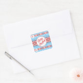 Blauwe kerstpatrooncadeautjes Stickers (Envelop)