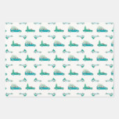 Blauwe kerstpinguïn, Snowman, rendierset Inpakpapier Vel (Voorkant 3)