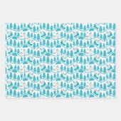 Blauwe kerstpinguïn, Snowman, rendierset Inpakpapier Vel (Voorkant 2)