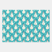 Blauwe kerstpinguïn, Snowman, rendierset Inpakpapier Vel (Voorkant)