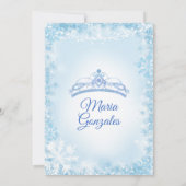 Blauwe kerstprinses Quinceanera Invite Kaart (Achterkant)