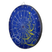 Blauwe kerstscène dartbord (Voorkant Rechts)