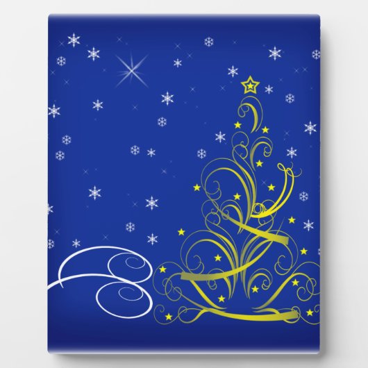 Blauwe kerstscène fotoplaat (Voorkant)