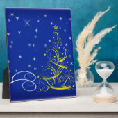 Blauwe kerstscène fotoplaat (Zijkant)