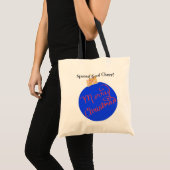 Blauwe kerstsierbal tote bag (Voorkant (product))