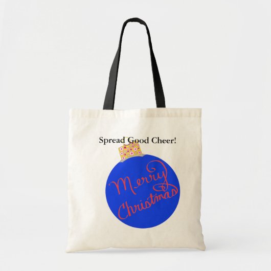 Blauwe kerstsierbal tote bag (Voorkant)