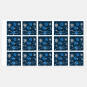 Blauwe kerstsieretiketten labels (Vel)