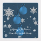 Blauwe kerstsieretiketten labels (Design 2)
