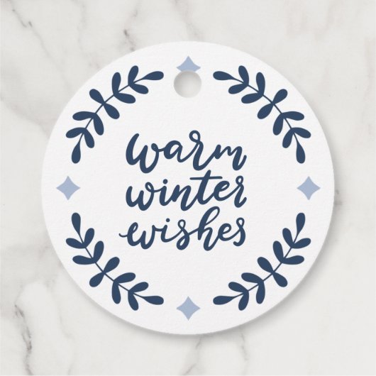 Blauwe  kerstsierfeestdag bedankjes labels (Achterkant)