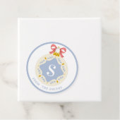 Blauwe kerstsierfeestdag bedankjes labels (In situ)