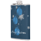 Blauwe kerstsierfeestfles heupfles (Links)