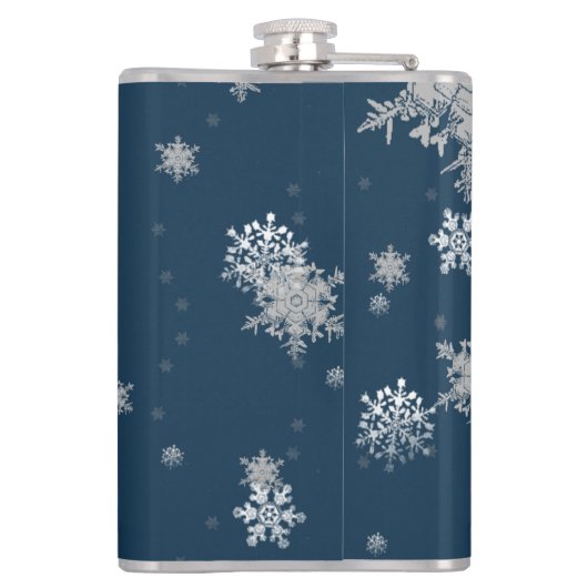 Blauwe kerstsierfeestfles heupfles (Achterkant)