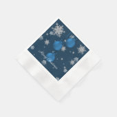 Blauwe kerstsierpapier Napkin Servet (Hoek)