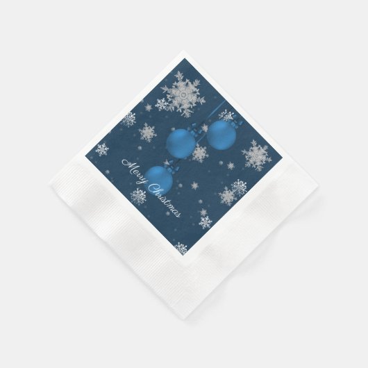 Blauwe kerstsierpapier Napkin Servet (Hoek)
