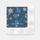 Blauwe kerstsierpapier Napkin Servet (Voorkant)