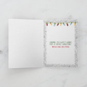 blauwe kerstsierplanten en sneeuwvlokken kaart (Binnen)