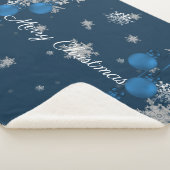 Blauwe kerstsierplanten Sherpa Blanket Sherpa Deken (3/4)