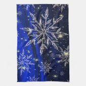 Blauwe kerstsneeuw theedoek (Verticaal)