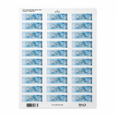 Blauwe Kerstsneeuwvlokken Etiket (Full Sheet)