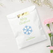 Blauwe kerstsnowflake bedankzakje (Gezegeld)