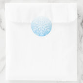 Blauwe kerstsnowflake ronde sticker (Tas)