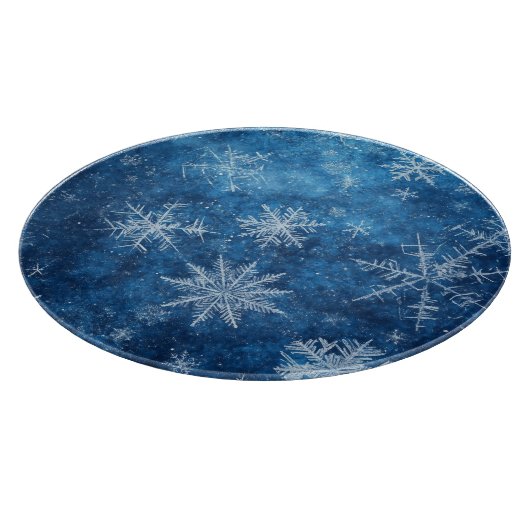 Blauwe kerstsnowflake snijplank (Hoek)