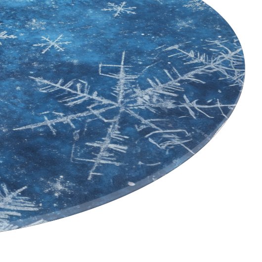 Blauwe kerstsnowflake snijplank (Hoek)