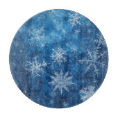 Blauwe kerstsnowflake snijplank (Voorkant)