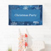Blauwe kerstsnowflake spandoek (Insitu)