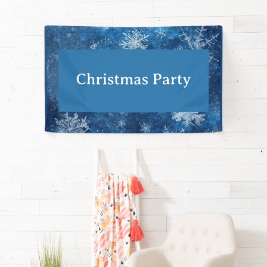 Blauwe kerstsnowflake spandoek (Insitu)